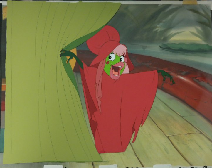 This is a production cel and production background from Thumbelina (1994) f...