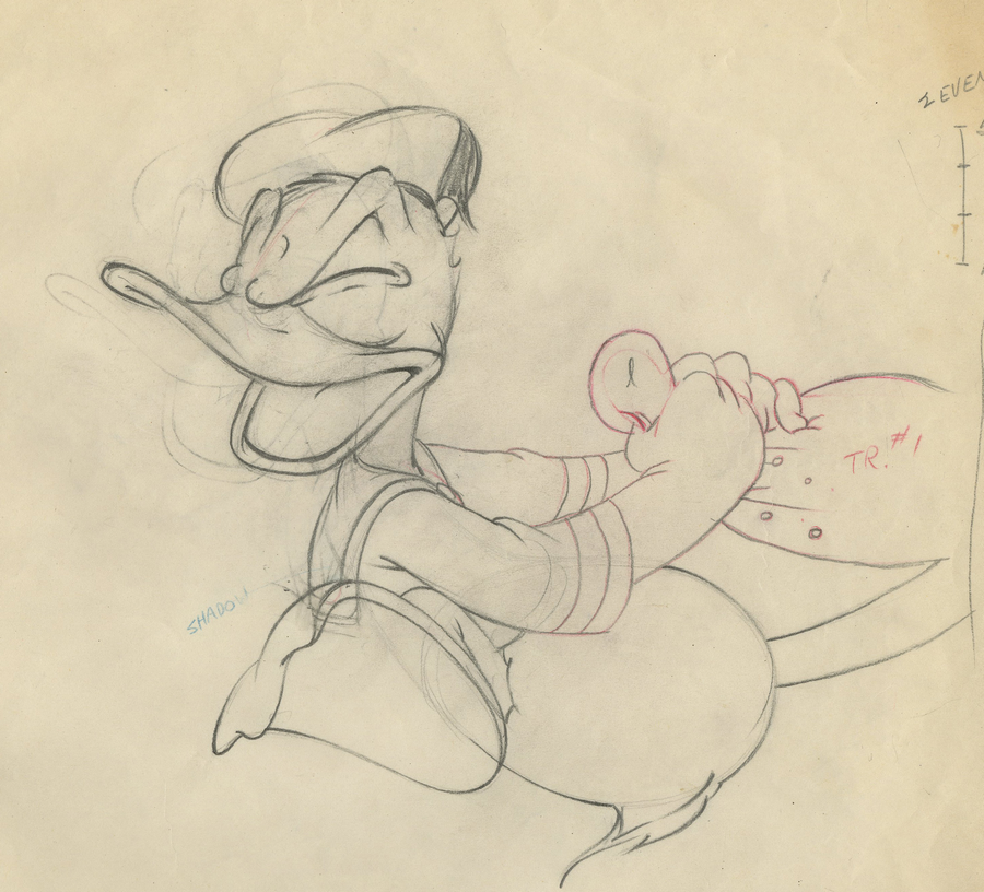 Frank Follmer preliminary model sheet drawing of Donald Duck | RR