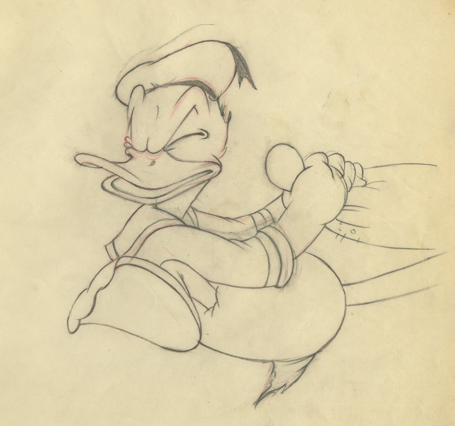 John Hubley Original DONALD DUCK in Bowler Hat Walt Disney Drawing - Ruby  Lane