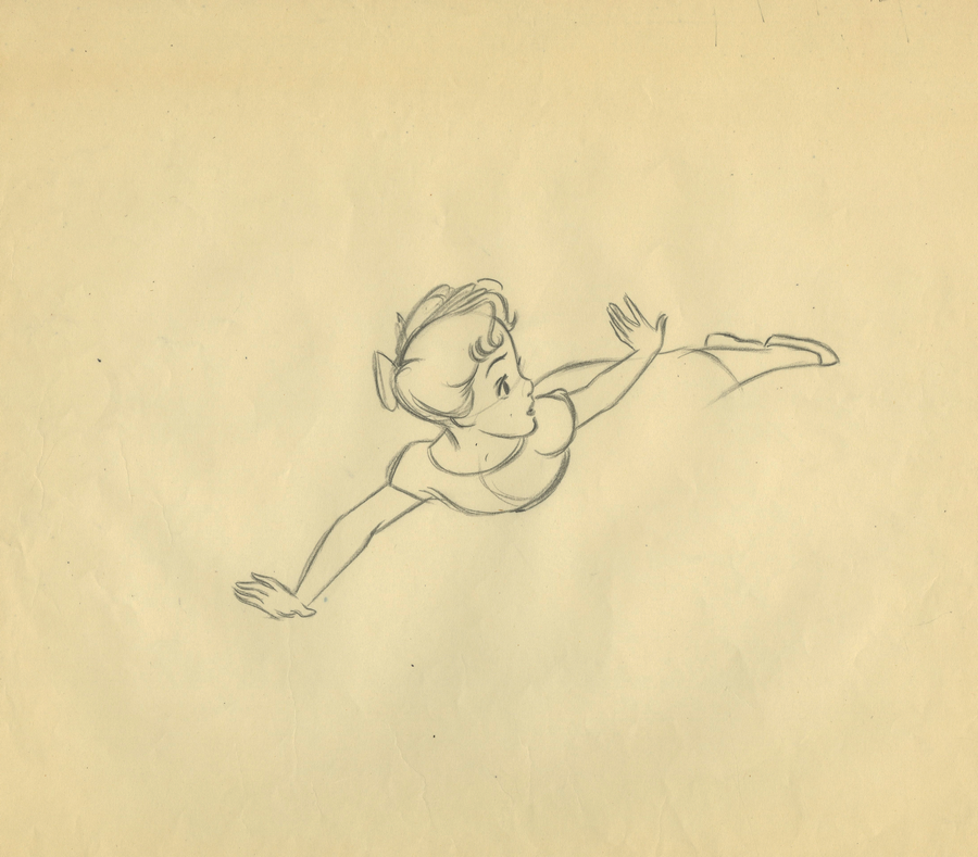 Peter Pan Looking - Return To Neverland Production Drawing – The Wonderful  World of Animation