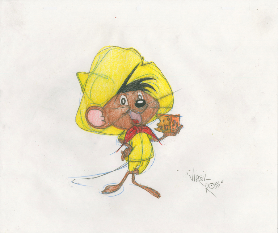 Speedy Gonzales original color model drawing by Virgil Ross