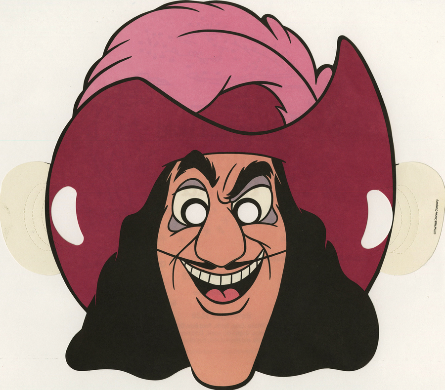 Disneyland Hotel Children's Menu Captain Hook Mask - ID: augdismenu20022
