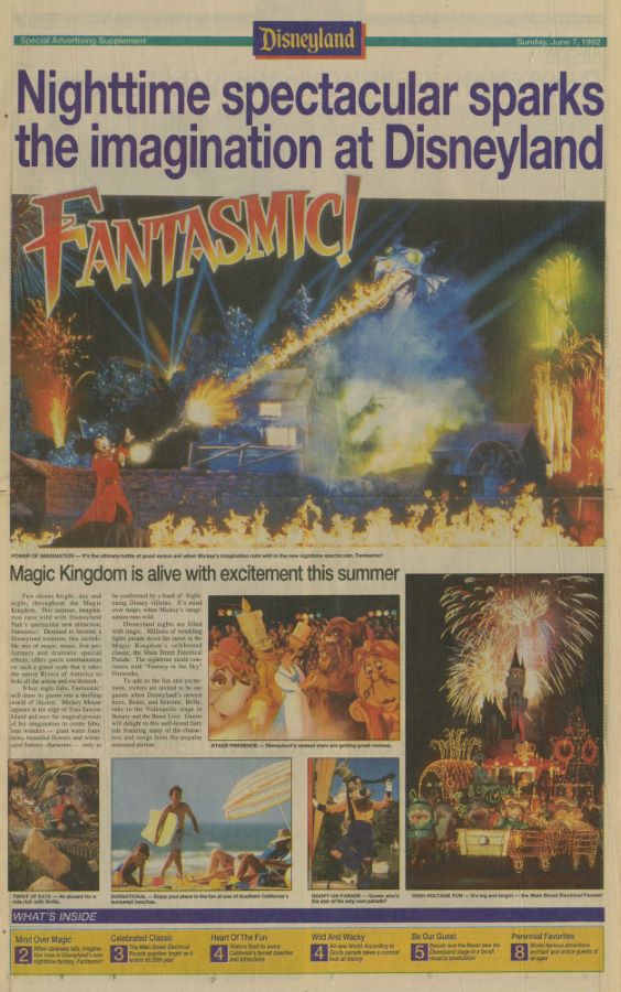 1992 Disneyland Fantasmic Advertising Supplement ID