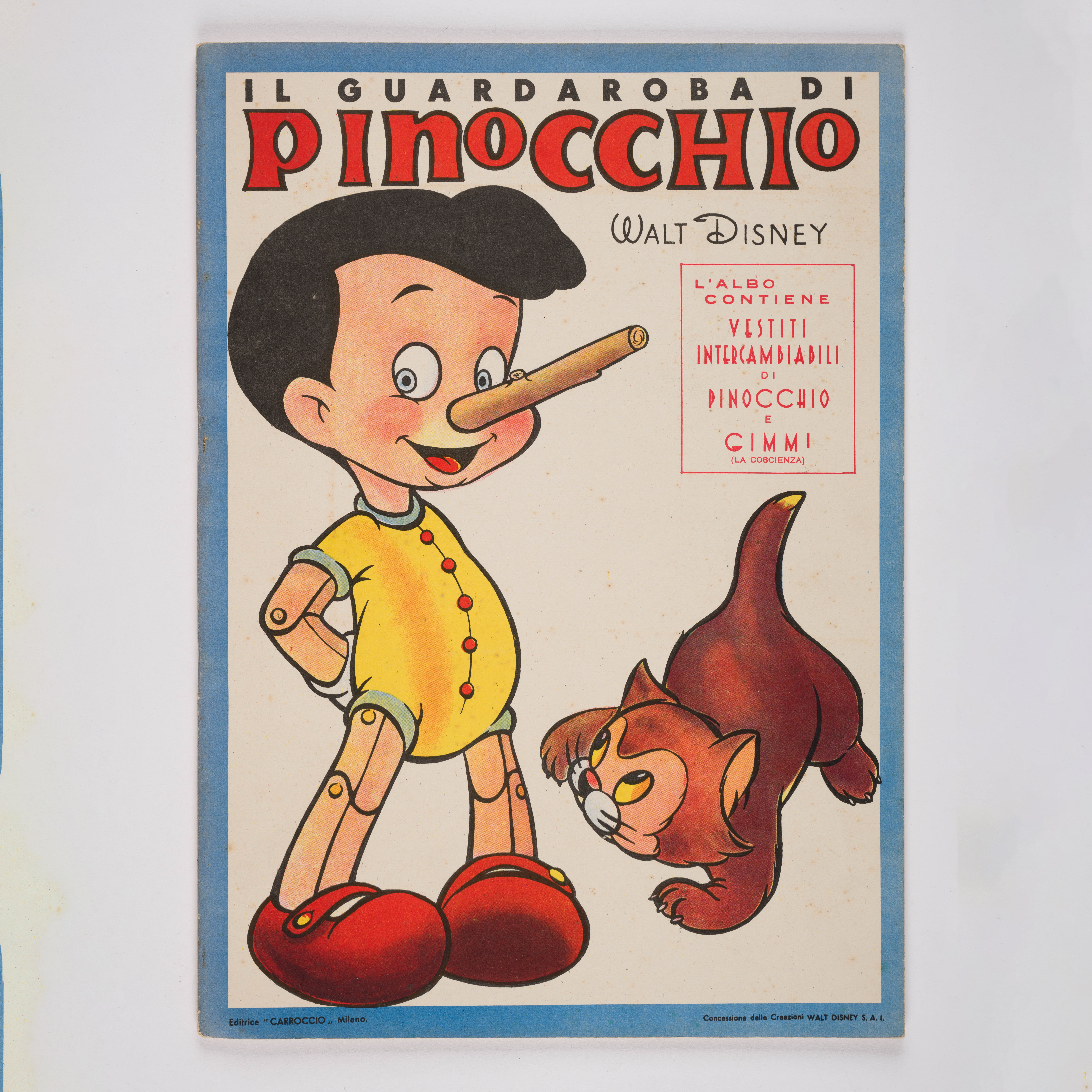Italian Pinocchio Cut Out Paper Doll Book (c.1950s) - ID: feb23441