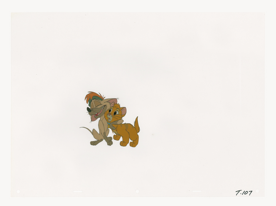 Oliver and Company Einstein and Georgette Production Cels Walt
