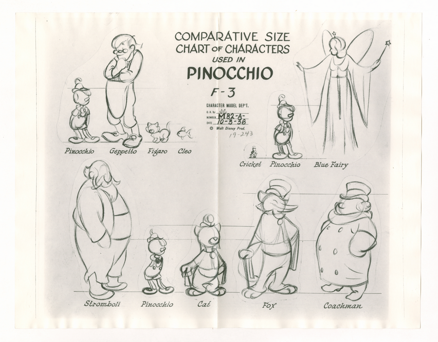 Pinocchio Original Production Drawings: Geppetto, Pinocchio – Choice Fine  Art