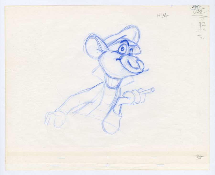 Great Mouse Detective Basil Production Drawing - ID: jun22321 | Van Eaton  Galleries