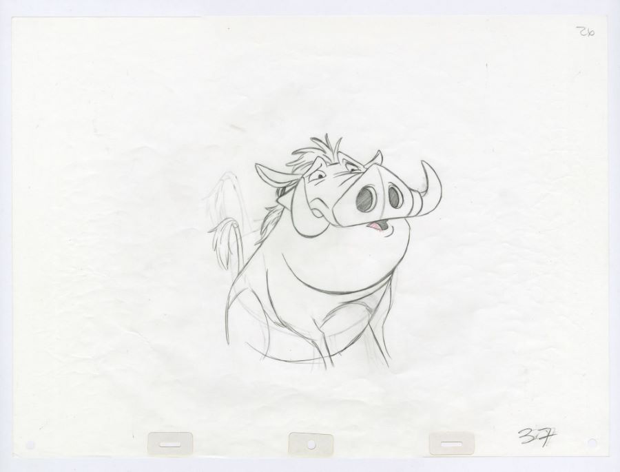 Lion King Pumbaa Production Drawing - ID: jun22362 | Van Eaton Galleries