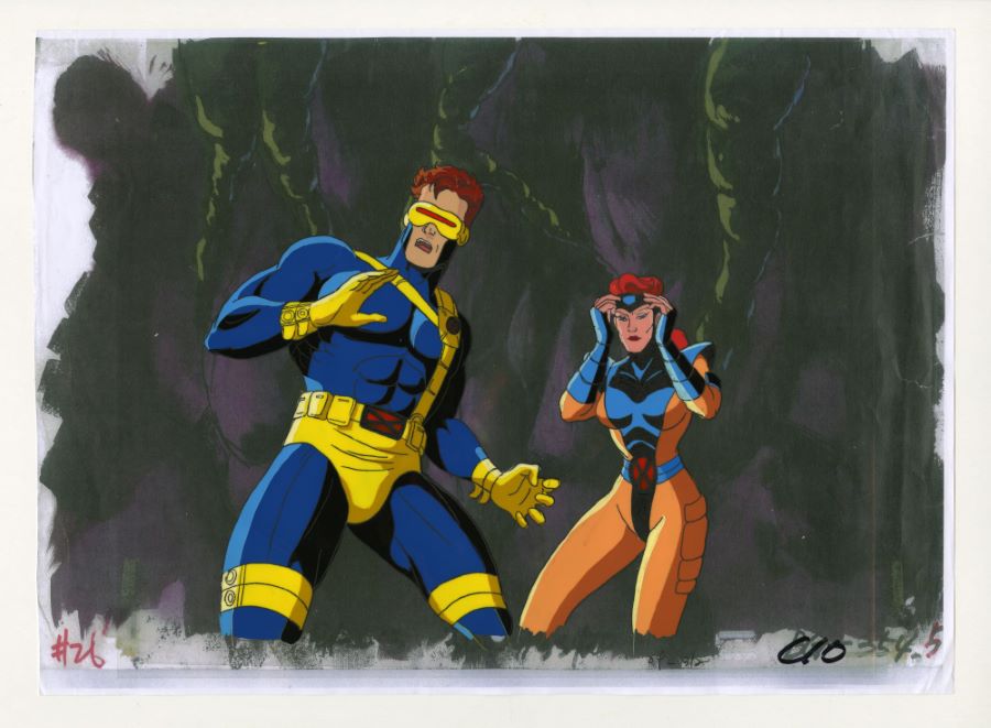 X Men Cyclops And Jean Grey Production Cel ID May22227 Van Eaton 