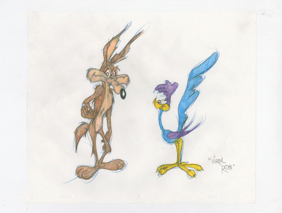 1990s Road Runner & Wile E. Coyote Drawing by Virgil Ross - ID ...