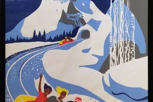 Matterhorn Bobsleds Original Silkscreened Attraction Poster - ID: septdisneyland19913 Disneyana