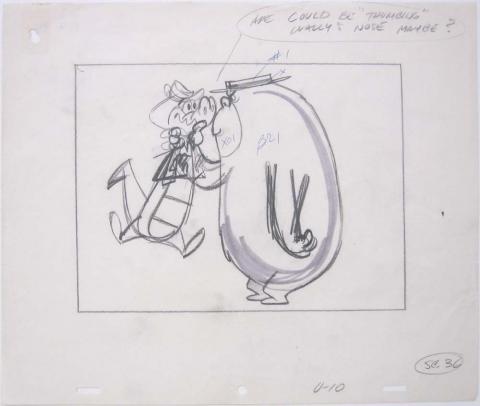Wally Gator Layout Drawing - ID:hb090 Hanna Barbera