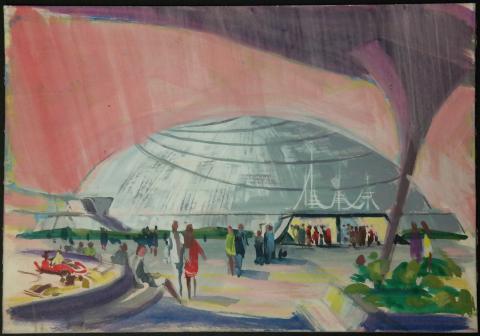 Space Mountain Original Concept Painting - ID:mardisneyland2659 Disneyana