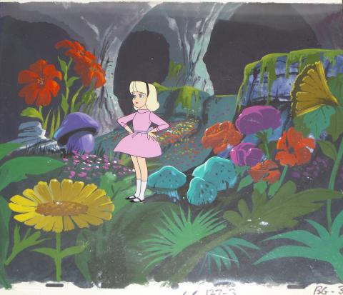 The New Alice in Wonderland Production Cel and Background - ID: aughb001 Hanna Barbera