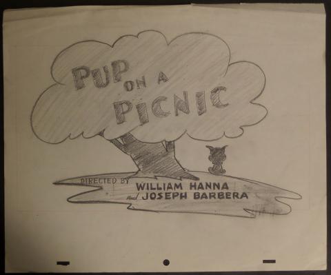 Pup on a Picnic Layout Drawing - ID: augmgm012 MGM