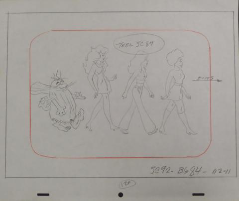 Captain Caveman and the Teen Angels Layout Drawing - ID: deccaveman5331 Hanna Barbera