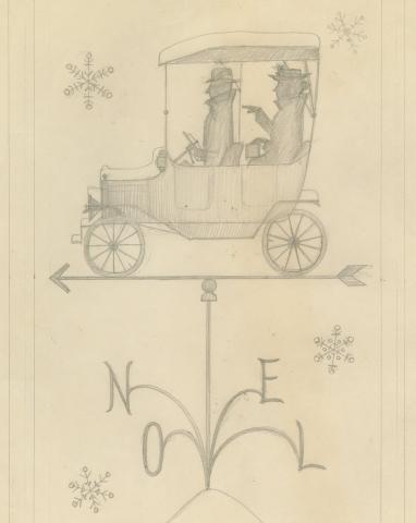 T. Hee Original Christmas Card Design - ID:decholidays6763 Walt Disney