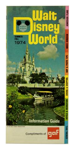 Walt Disney World 1974 GAF Information Guide - ID: jandisneylandPAF223a Disneyana