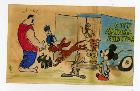 Original Mickey Mouse Book Pastel Panel - ID:julymickeybook7149 Walt Disney