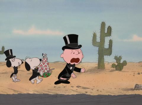 Snoopy's Getting Married, Charlie Brown Production Cel and Background - ID: junpeanuts0041 Bill Melendez