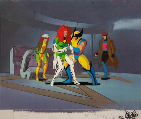 X-Men Rogue, Phoenix, Wolverine, and Gambit Production Cel - ID:octxmen0421 Marvel