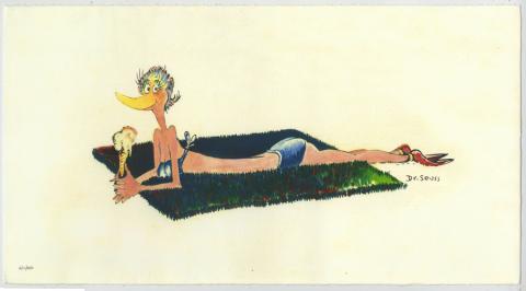 Sunbathing Bird Limited Edition - ID: novseuss17468 Dr. Seuss