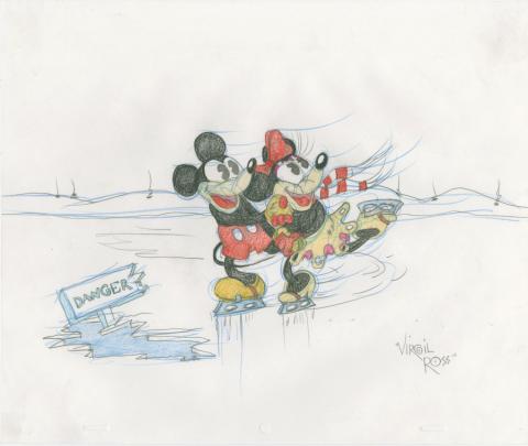 1990s Mickey & Minnie Drawing by Virgil Ross - ID: novvirgilross18285 Walt Disney