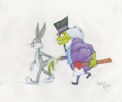 1990s Bugs Bunny & Mr. Hyde Drawing by Virgil Ross - ID: novvirgilross18290 Warner Bros.