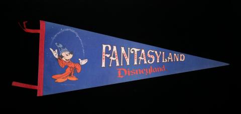 Disneyland Sorcerer Mickey Fantasyland Vintage Pennant - ID: septdisneyland18003 Disneyana