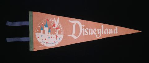 Disneyland Tinker Bell Orange Vintage Pennant - ID: septdisneyland18007 Disneyana