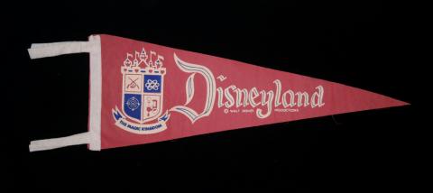 Disneyland Lands Red Vintage Pennant - ID: septdisneyland18008 Disneyana