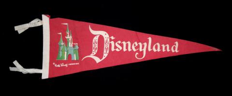 Disneyland Sleeping Beauty Castle Red Vintage Pennant - ID: septdisneyland18013 Disneyana