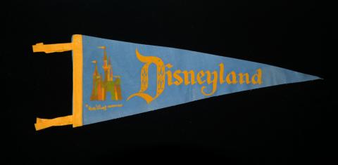 Disneyland Sleeping Beauty Castle Blue Vintage Pennant - ID: septdisneyland18019 Disneyana