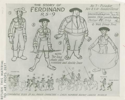 Ferdinand the Bull Photostat Model Sheet - ID: augferdinand19104 Walt Disney