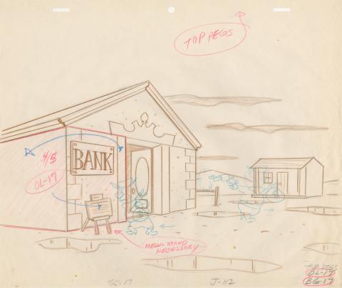 Quick Draw McGraw Layout Drawing - ID: augquickdraw19263 Hanna Barbera