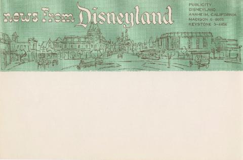 2 Vintage Disneyland Stationary Headers - ID: julydisneyana19005 Disneyana