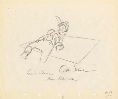 Signed Pinocchio Production Drawing - ID: julypinocchio19240 Walt Disney