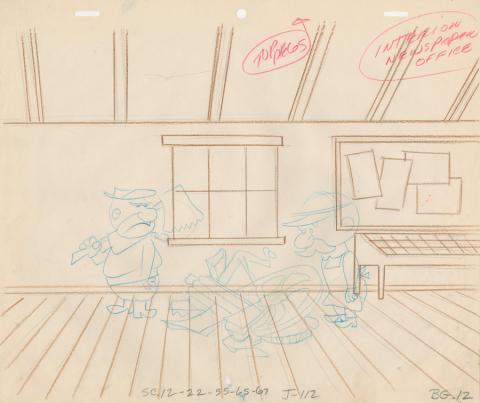 Quickdraw McGraw Background Layout Drawing - ID: mayquickdraw19143 Hanna Barbera