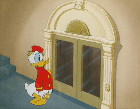 Bellboy Donald Production Background & Recreated Cel - ID: octdonald19088 Walt Disney