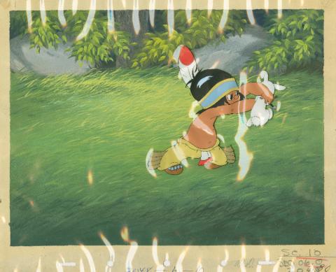 Little Hiawatha Production Cel & Bongo Background - ID: octhiawatha19060 Walt Disney