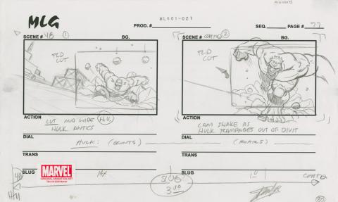 Ultimate Avengers Signed Storyboard Drawing - ID: MLG100173 Marvel
