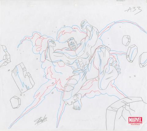 Ultimate Avengers Signed Production Drawing - ID: MLG100217 Marvel