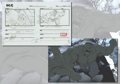 Ultimate Avengers Signed Storyboard Drawing - ID: MLG100477 Marvel