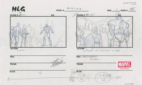 Ultimate Avengers Signed Storyboard Drawing - ID: MLG100487 Marvel