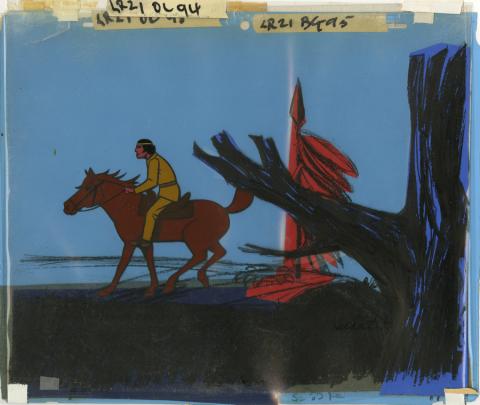 The Lone Ranger Production Cel & Background - ID: OS34Lone Format