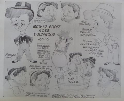 Mother Goose Goes Hollywood Photostat Model Sheet - ID: aprdis38 Walt Disney