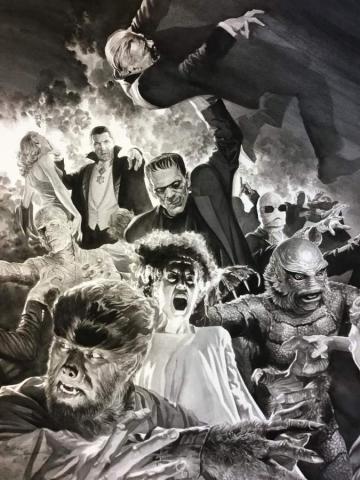 Universal Monsters: Monster Mash Signed Giclee on Canvas Print - ID: aprrossAR0074C Alex Ross