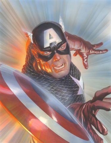 Marvelocity: Captain America Deluxe Giclee on Canvas Print - ID: aprrossAR0139DC Alex Ross