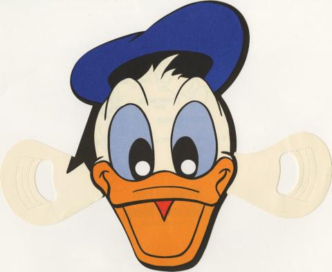 Disneyland Hotel Children's Menu Donald Duck Mask - ID: augdismenu20019 Disneyana