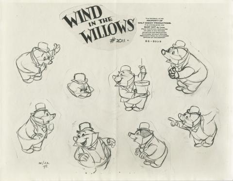 Wind in the Willows Photostat Model Sheet - ID: decwillows19106 Walt Disney